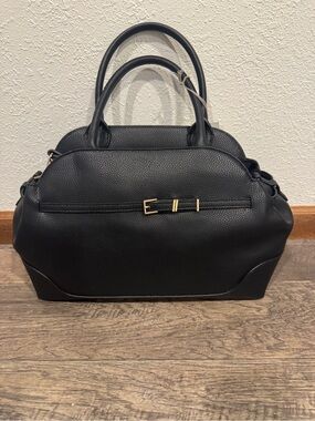 Classic Black Structured Tote Bag with Gold Accent NWT.